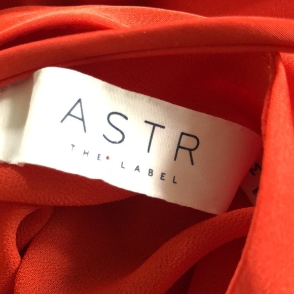 ASTR The Label  Women's Gaia Slip Dress Orange Midi Sz M Asymmetrical Hem Summer - Picture 8 of 11